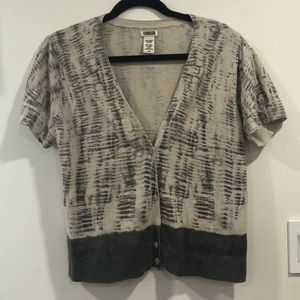 Short Sleeve Cardigan abstract print